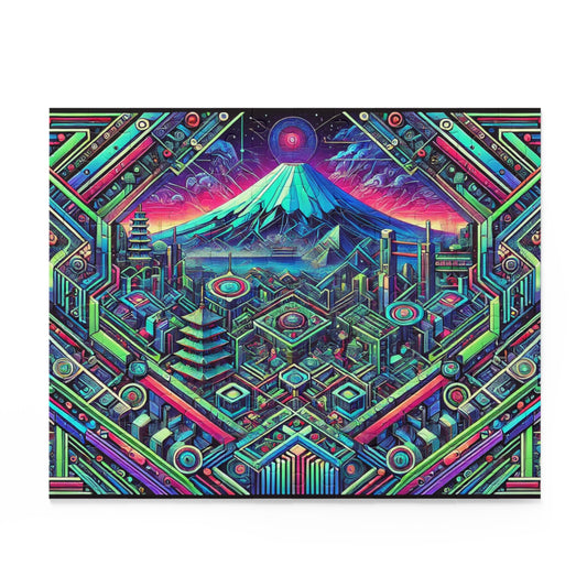 Neon x Geometric x Mt. Fuji! A super tricky puzzle with a cool sci-fi vibe-perfect brain workout for adults! 1000+ pieces of fun!