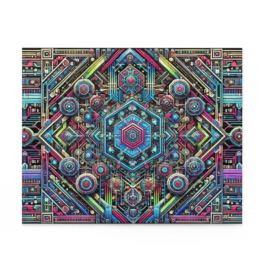 Futuristic Neon Circuit Puzzle-Ultra-Detailed Geometric Jigsaw for Adults | Sci-Fi Abstract Challenge (1000+ Pieces)