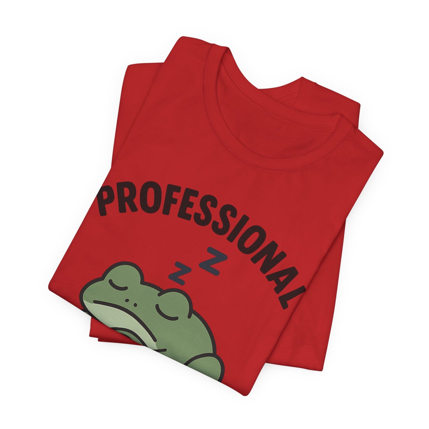 Professional Snoozer Frog Shirt Funny Sleepy Tee Night Owl Top Coffee First Gift for Dad Cute Graphic Cozy Loungewear
