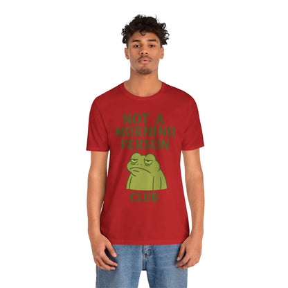 Not a Morning Person Club Sleepy Frog Shirt Funny Coffee Before Talk Tee Kawaii Aesthetic Gift for Dad Cozy Graphic Top