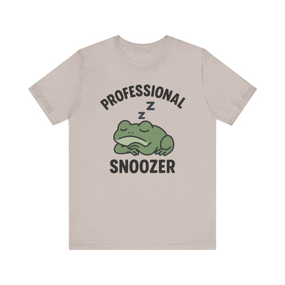 Professional Snoozer Frog Shirt Funny Sleepy Tee Night Owl Top Coffee First Gift for Dad Cute Graphic Cozy Loungewear