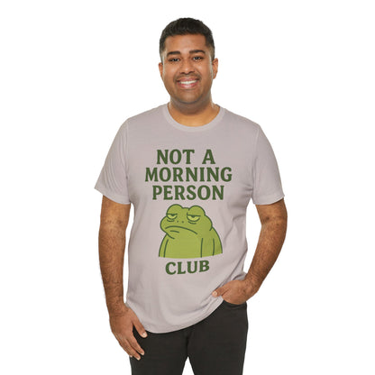 Not a Morning Person Club Sleepy Frog Shirt Funny Coffee Before Talk Tee Kawaii Aesthetic Gift for Dad Cozy Graphic Top