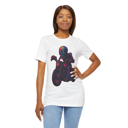 Neon Gashadokuro Harley Rider Tattoo Style Shirt Horror Yokai Streetwear for Adults Biker Dad Gift Japanese Art Tee