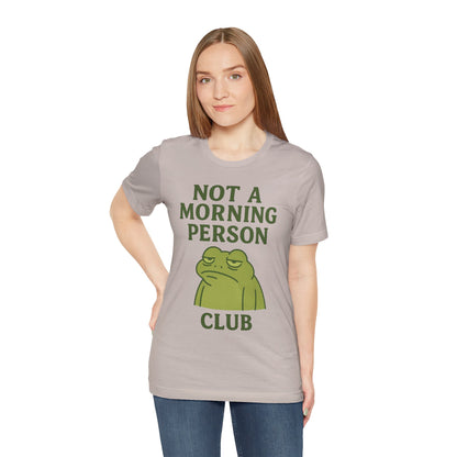 Not a Morning Person Club Sleepy Frog Shirt Funny Coffee Before Talk Tee Kawaii Aesthetic Gift for Dad Cozy Graphic Top