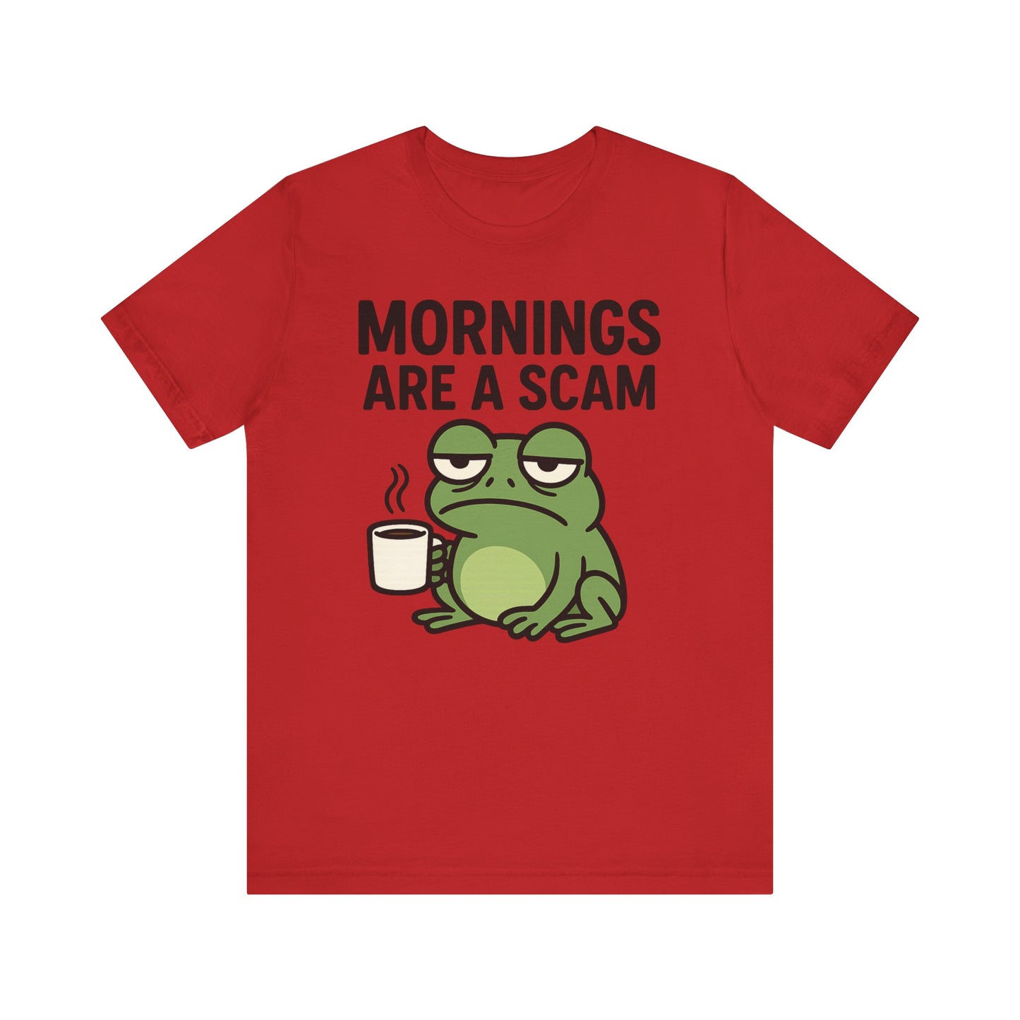 Mornings Are a Scam Frog Shirt Funny Sleepy Tee Night Owl Top Coffee First Gift for Dad Cute Graphic Loungewear Aesthetic