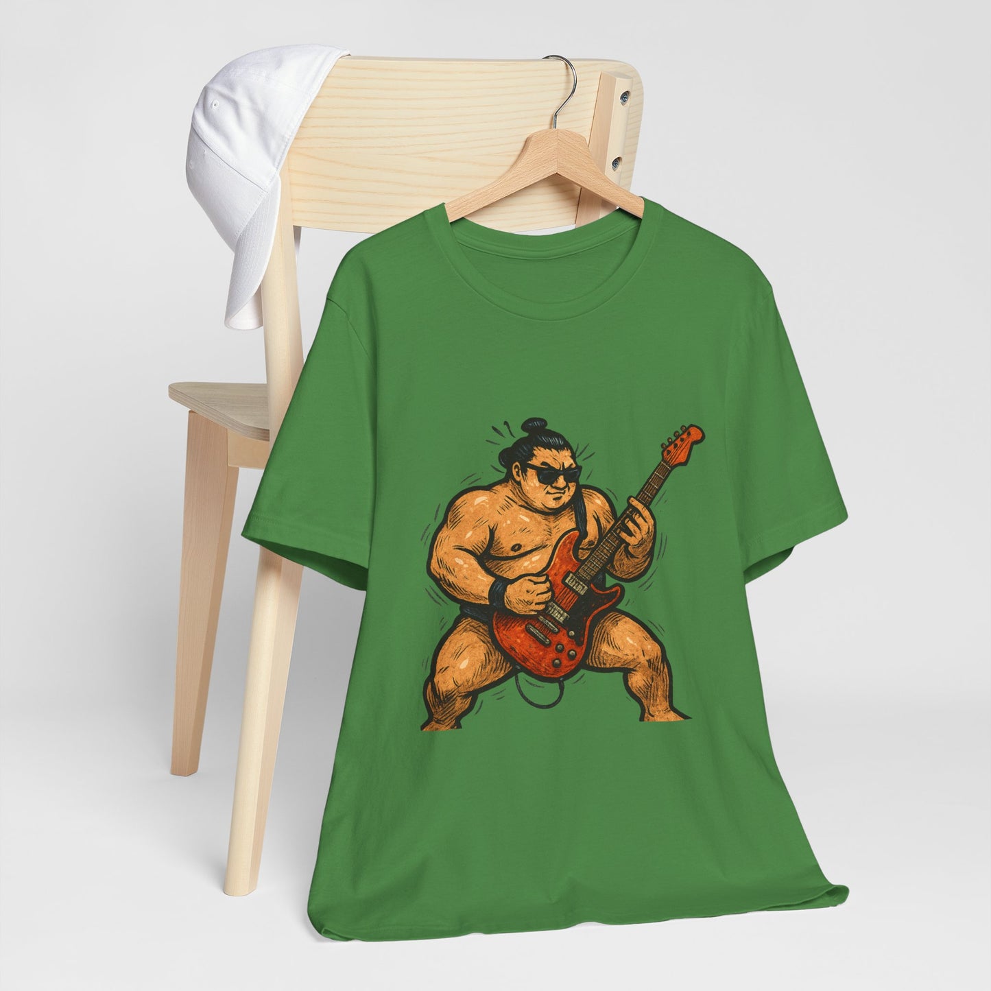 Sumo Guitar Rock T Shirt Japanese Sumo Wrestler Electric Guitar Vintage Comic Style Graphic Tee Japan Gift For Dad Music Fans