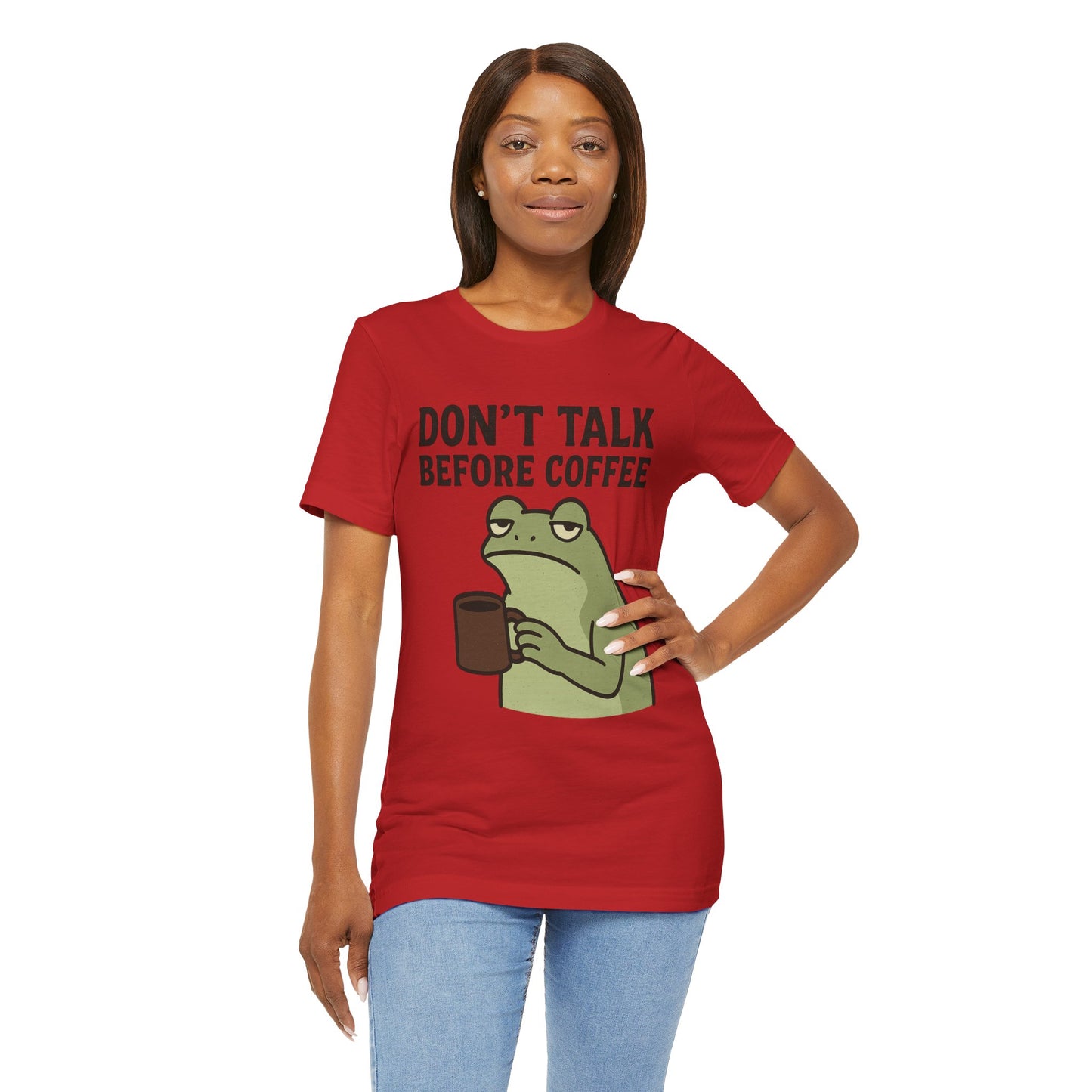 Don't Talk Before Coffee Grumpy Frog Shirt Funny Coffee Lover Tee Not A Morning Person Introvert Dad Gift Barista Graphic
