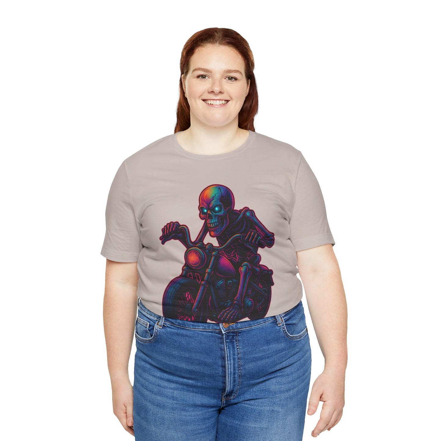 Neon Gashadokuro Harley Rider Tattoo Style Shirt Horror Yokai Streetwear for Adults Biker Dad Gift Japanese Art Tee