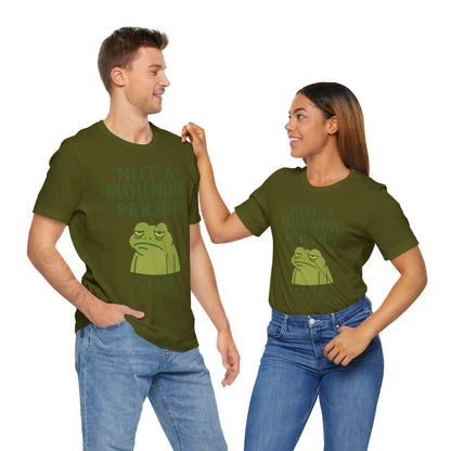 Not a Morning Person Club Sleepy Frog Shirt Funny Coffee Before Talk Tee Kawaii Aesthetic Gift for Dad Cozy Graphic Top