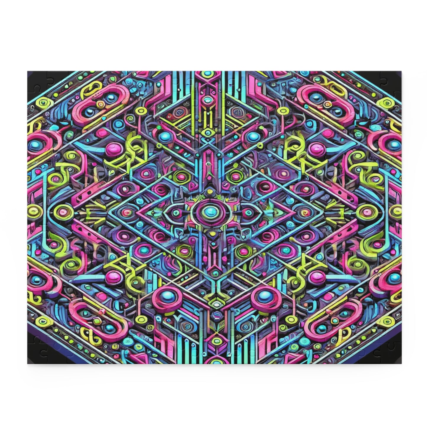 Futuristic Neon Circuit Puzzle-Ultra-Detailed Geometric Jigsaw for Adults | Sci-Fi Abstract Challenge (1000+ Pieces)