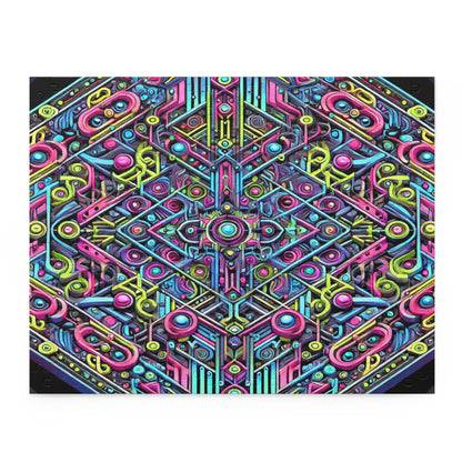 Futuristic Neon Circuit Puzzle-Ultra-Detailed Geometric Jigsaw for Adults | Sci-Fi Abstract Challenge (1000+ Pieces)