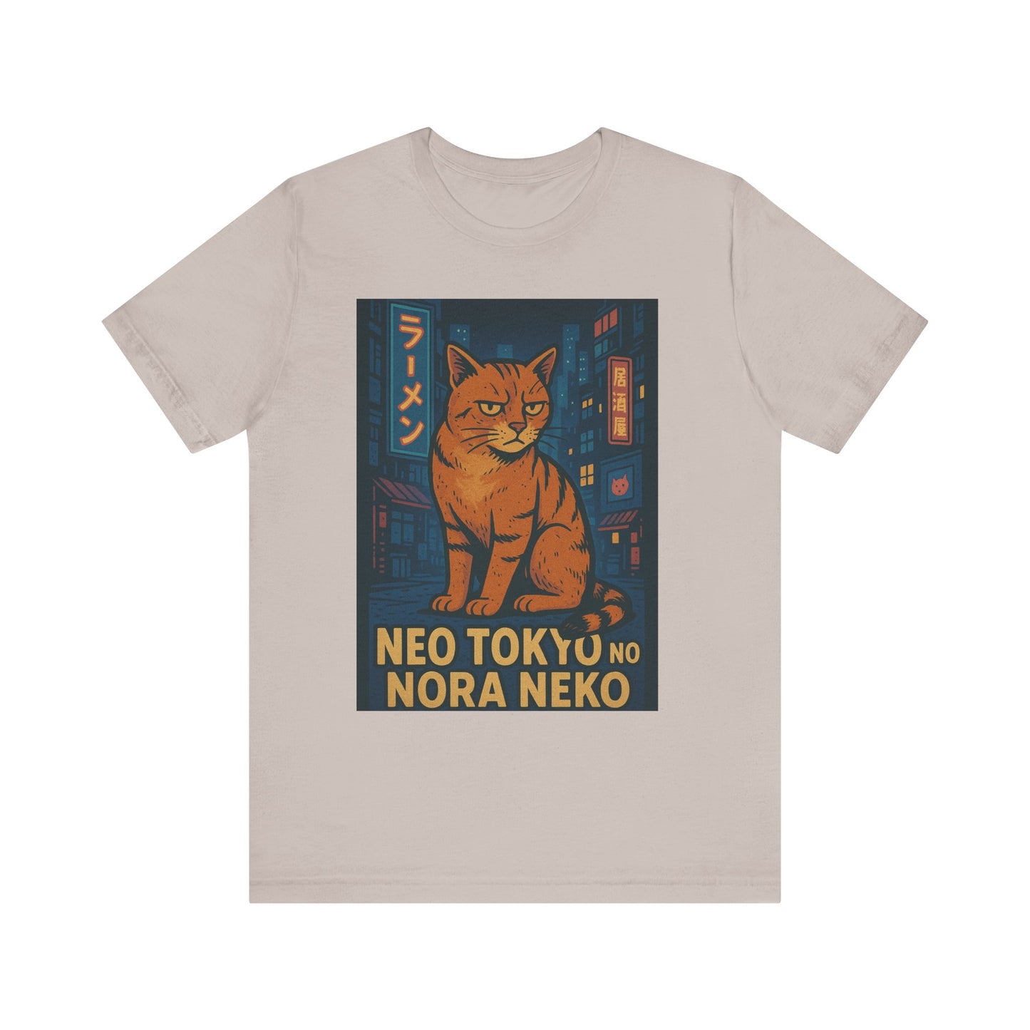 Neo Tokyo Stray Cat Shirt Retro Anime Poster Style Nora Neko Tee Ramen Izakaya Night Graphic Japan Streetwear Gift for Dad