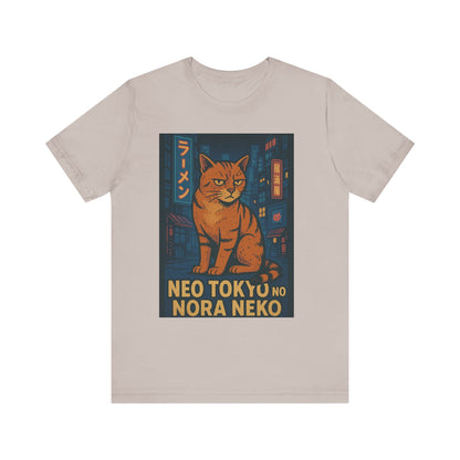 Neo Tokyo Stray Cat Shirt Retro Anime Poster Style Nora Neko Tee Ramen Izakaya Night Graphic Japan Streetwear Gift for Dad
