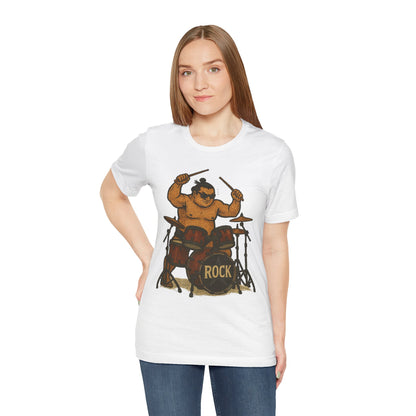 Sumo Drummer Graphic Tee Japanese Sumo Playing Drums Shirt for Music Lovers Band Dads Birthday Gift Festival Wear Streetwear Art