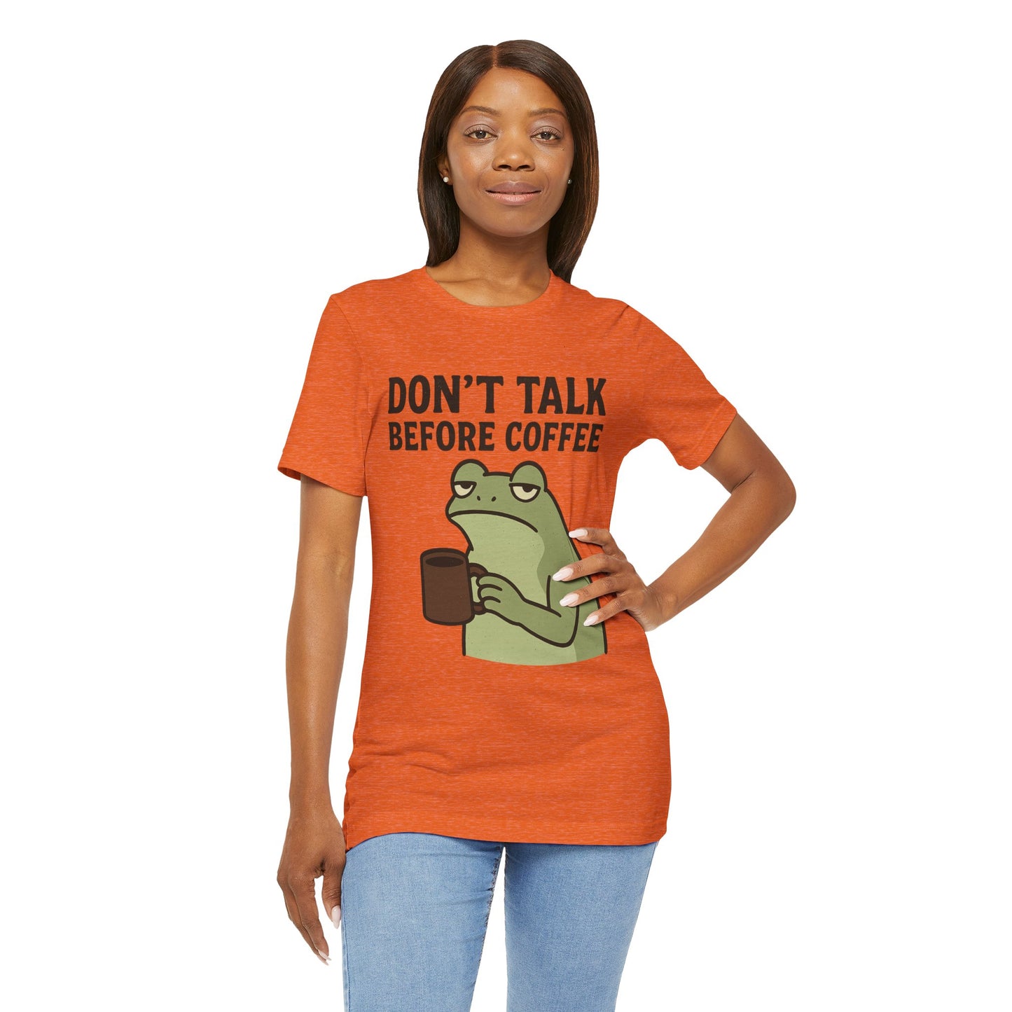 Don't Talk Before Coffee Grumpy Frog Shirt Funny Coffee Lover Tee Not A Morning Person Introvert Dad Gift Barista Graphic