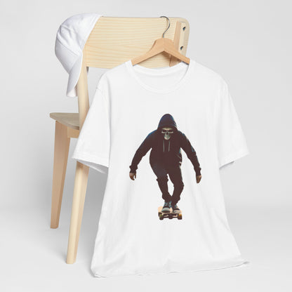 Skull Hoodie Skater T Shirt Urban Streetwear Skateboard Graphic Tee Gothic Horror Skate Style Gift for Dad Teen Boys Halloween Vibe