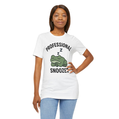 Professional Snoozer Frog Shirt Funny Sleepy Tee Night Owl Top Coffee First Gift for Dad Cute Graphic Cozy Loungewear