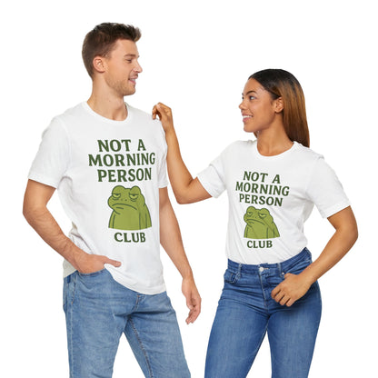 Not a Morning Person Club Sleepy Frog Shirt Funny Coffee Before Talk Tee Kawaii Aesthetic Gift for Dad Cozy Graphic Top