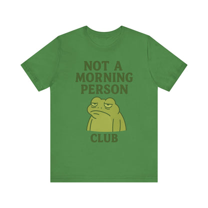 Not a Morning Person Club Sleepy Frog Shirt Funny Coffee Before Talk Tee Kawaii Aesthetic Gift for Dad Cozy Graphic Top
