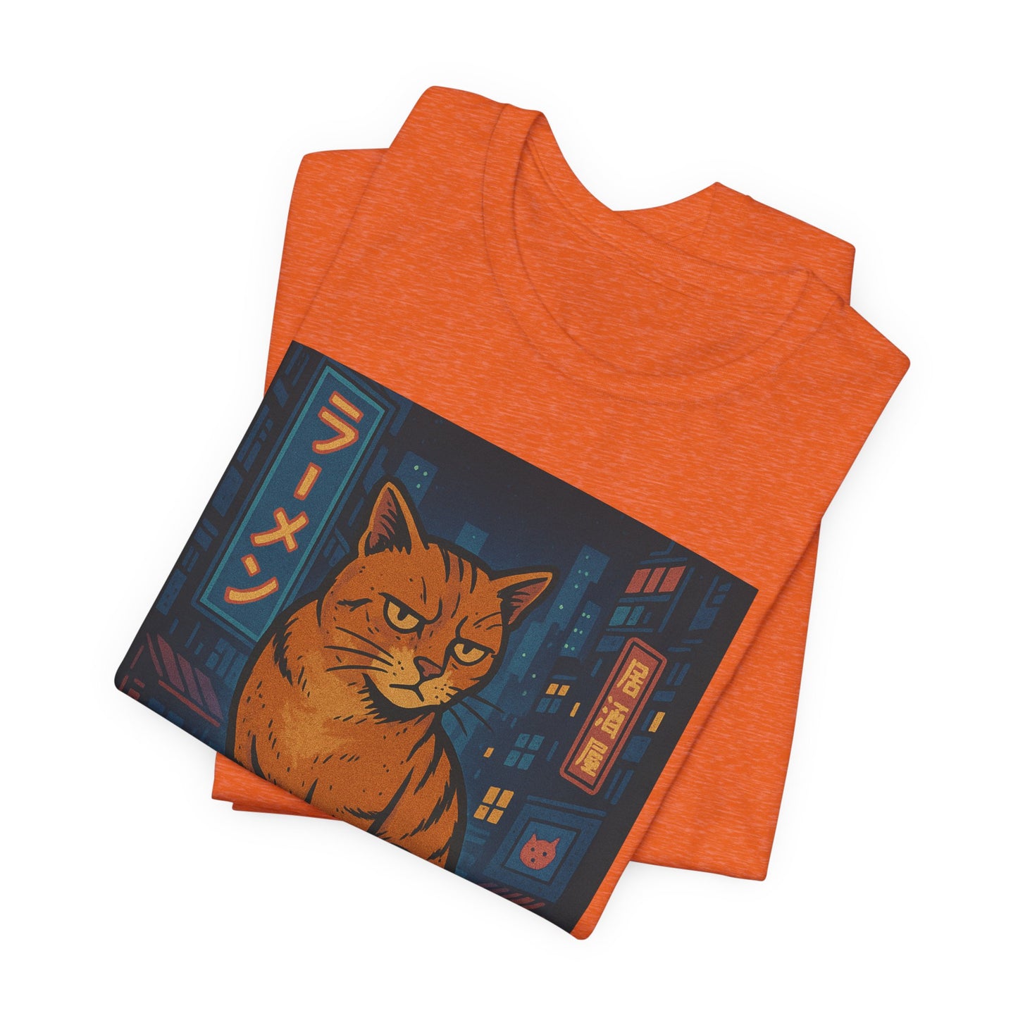 Neo Tokyo Stray Cat Shirt Retro Anime Poster Style Nora Neko Tee Ramen Izakaya Night Graphic Japan Streetwear Gift for Dad