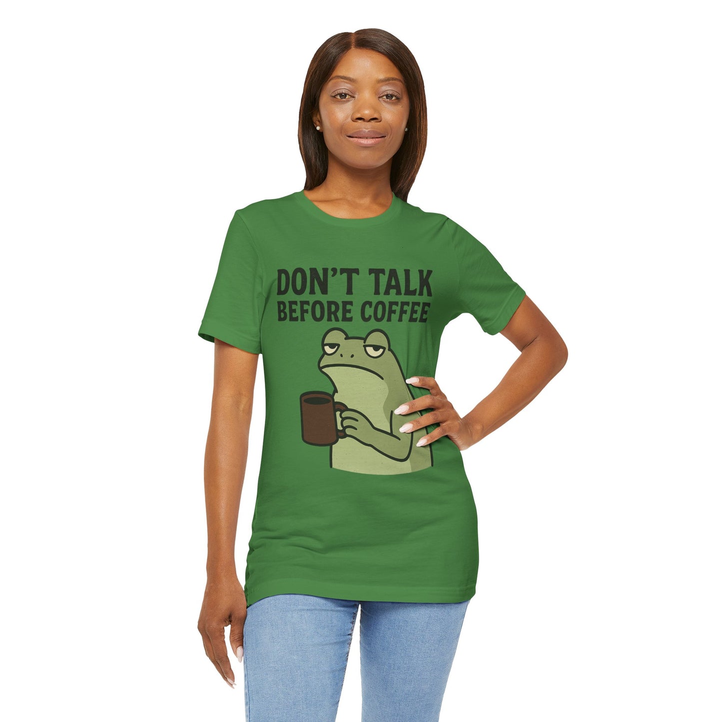 Don't Talk Before Coffee Grumpy Frog Shirt Funny Coffee Lover Tee Not A Morning Person Introvert Dad Gift Barista Graphic