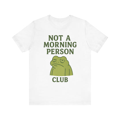 Not a Morning Person Club Sleepy Frog Shirt Funny Coffee Before Talk Tee Kawaii Aesthetic Gift for Dad Cozy Graphic Top