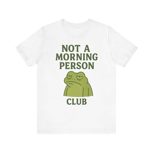 Not a Morning Person Club Sleepy Frog Shirt Funny Coffee Before Talk Tee Kawaii Aesthetic Gift for Dad Cozy Graphic Top