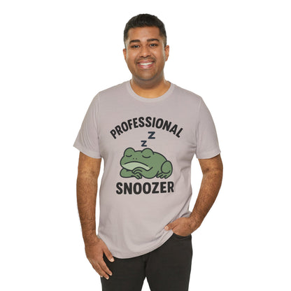 Professional Snoozer Frog Shirt Funny Sleepy Tee Night Owl Top Coffee First Gift for Dad Cute Graphic Cozy Loungewear