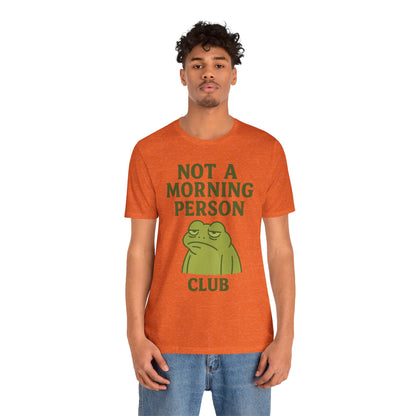 Not a Morning Person Club Sleepy Frog Shirt Funny Coffee Before Talk Tee Kawaii Aesthetic Gift for Dad Cozy Graphic Top