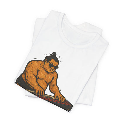 Sumo Piano Rock T Shirt Japanese Sumo Wrestler Playing Stage Keyboard Vintage Comic Art Graphic Tee Japan Gift For Dad Musicians