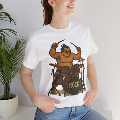 Sumo Drummer Graphic Tee Japanese Sumo Playing Drums Shirt for Music Lovers Band Dads Birthday Gift Festival Wear Streetwear Art