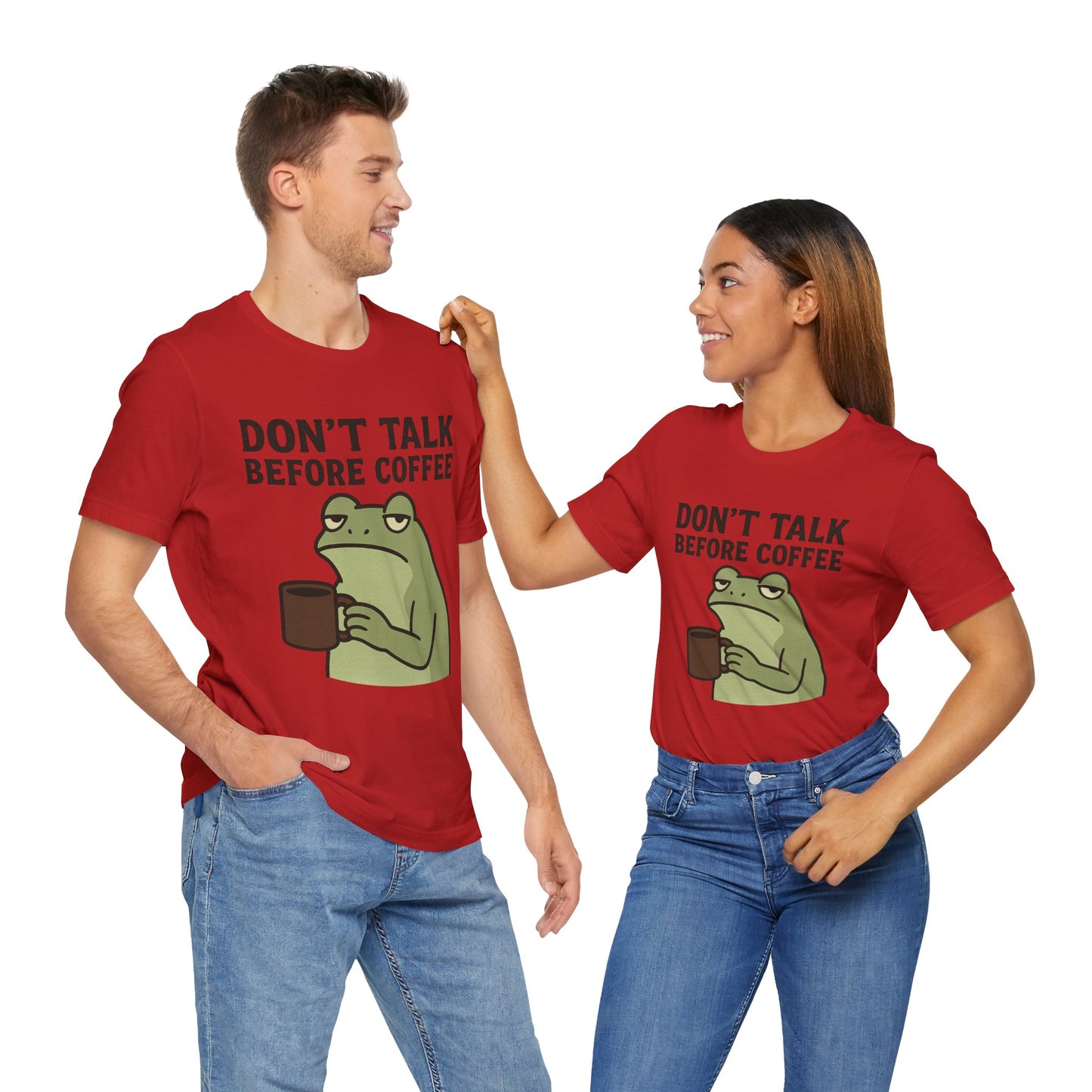 Don't Talk Before Coffee Grumpy Frog Shirt Funny Coffee Lover Tee Not A Morning Person Introvert Dad Gift Barista Graphic