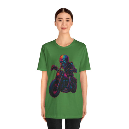 Neon Gashadokuro Harley Rider Tattoo Style Shirt Horror Yokai Streetwear for Adults Biker Dad Gift Japanese Art Tee