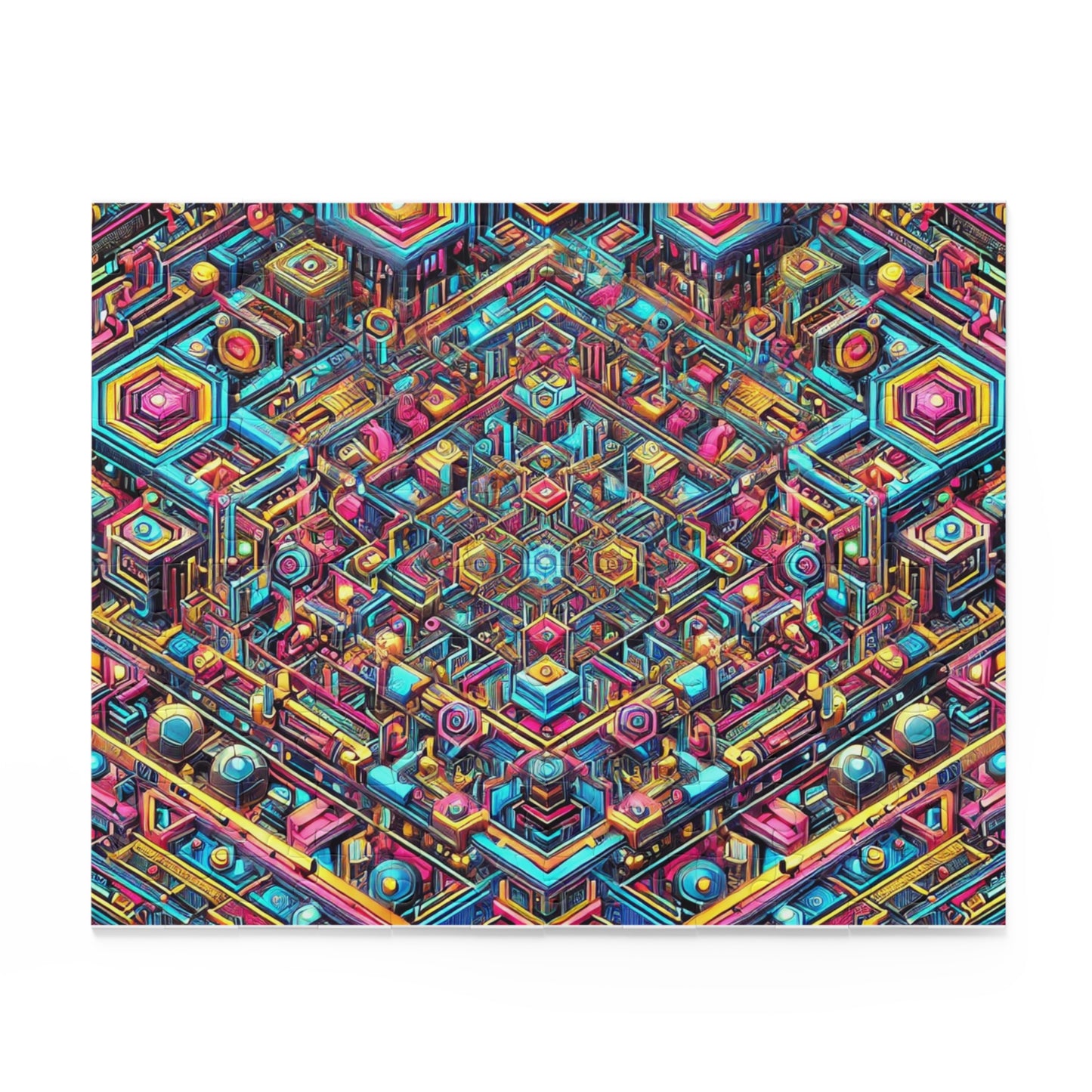 Futuristic Neon Circuit Puzzle-Ultra-Detailed Geometric Jigsaw for Adults | Sci-Fi Abstract Challenge (1000+ Pieces)