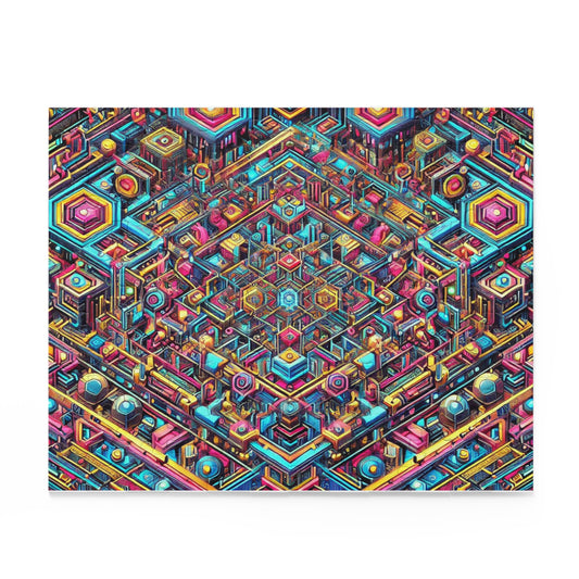 Futuristic Neon Circuit Puzzle-Ultra-Detailed Geometric Jigsaw for Adults | Sci-Fi Abstract Challenge (1000+ Pieces)