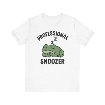 Professional Snoozer Frog Shirt Funny Sleepy Tee Night Owl Top Coffee First Gift for Dad Cute Graphic Cozy Loungewear