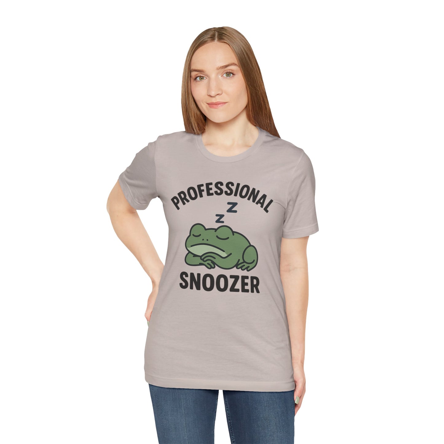 Professional Snoozer Frog Shirt Funny Sleepy Tee Night Owl Top Coffee First Gift for Dad Cute Graphic Cozy Loungewear