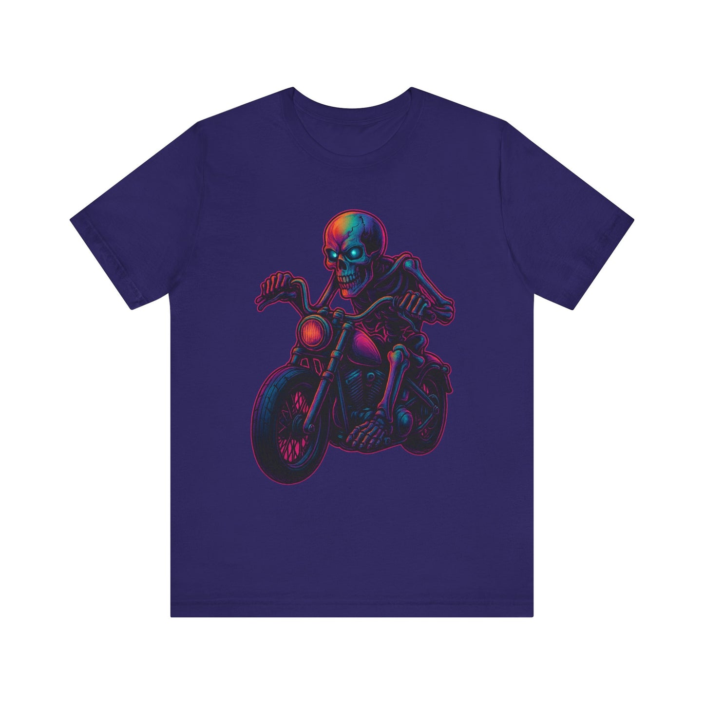 Neon Gashadokuro Harley Rider Tattoo Style Shirt Horror Yokai Streetwear for Adults Biker Dad Gift Japanese Art Tee