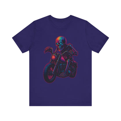 Neon Gashadokuro Harley Rider Tattoo Style Shirt Horror Yokai Streetwear for Adults Biker Dad Gift Japanese Art Tee