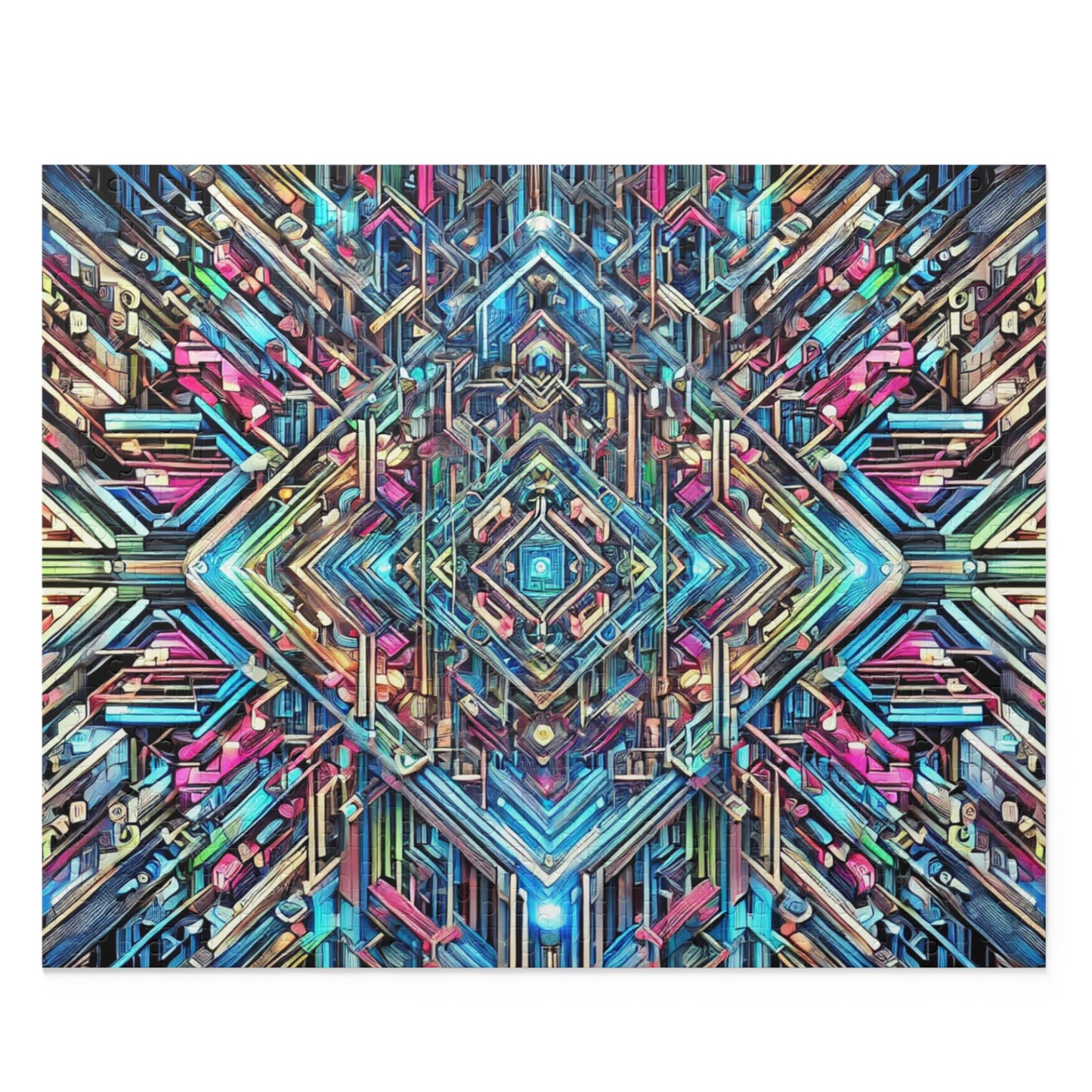 Futuristic Neon Circuit Puzzle-Ultra-Detailed Geometric Jigsaw for Adults | Sci-Fi Abstract Challenge (1000+ Pieces)