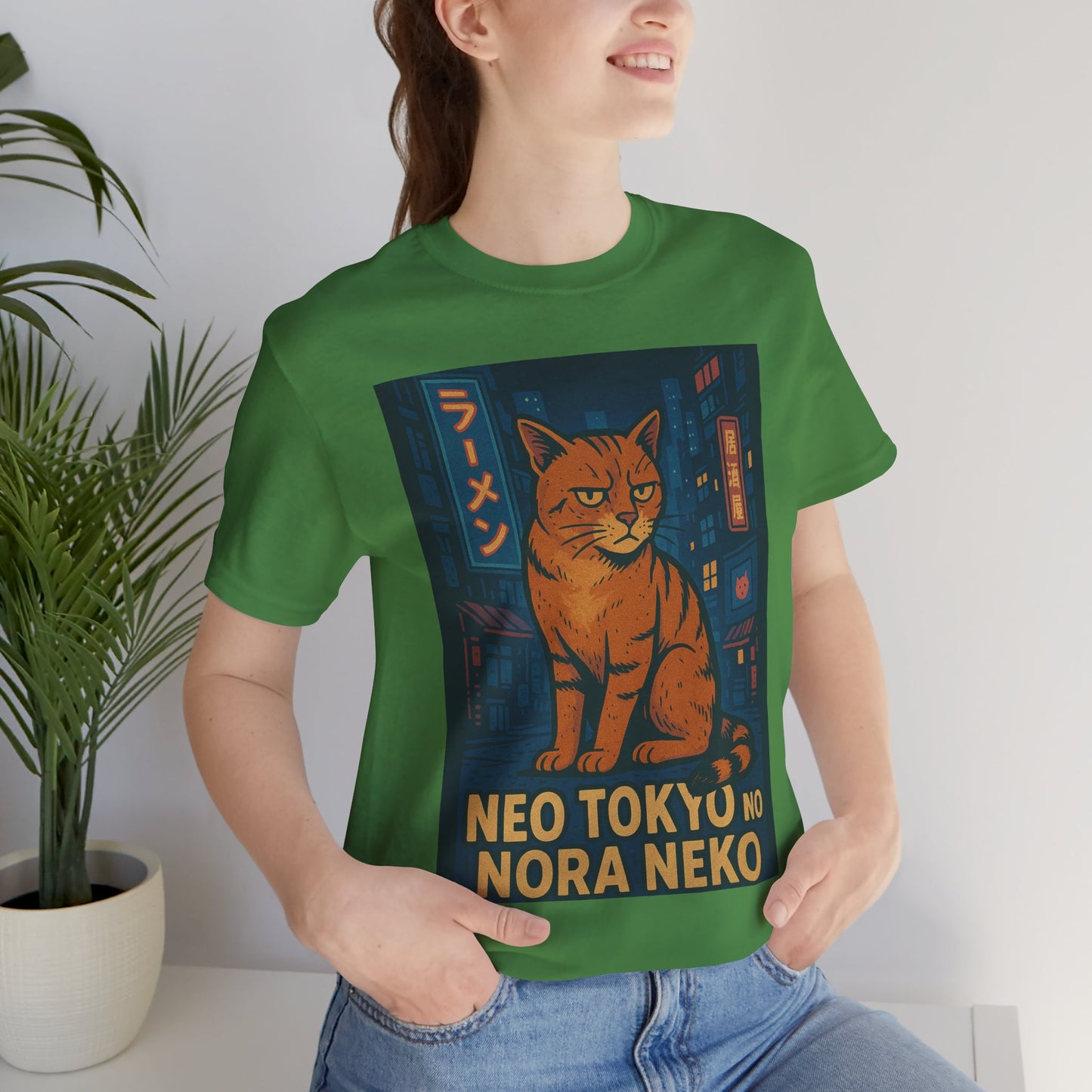 Neo Tokyo Stray Cat Shirt Retro Anime Poster Style Nora Neko Tee Ramen Izakaya Night Graphic Japan Streetwear Gift for Dad