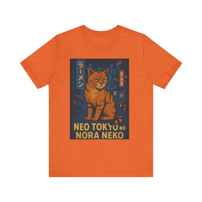 Neo Tokyo Stray Cat Shirt Retro Anime Poster Style Nora Neko Tee Ramen Izakaya Night Graphic Japan Streetwear Gift for Dad