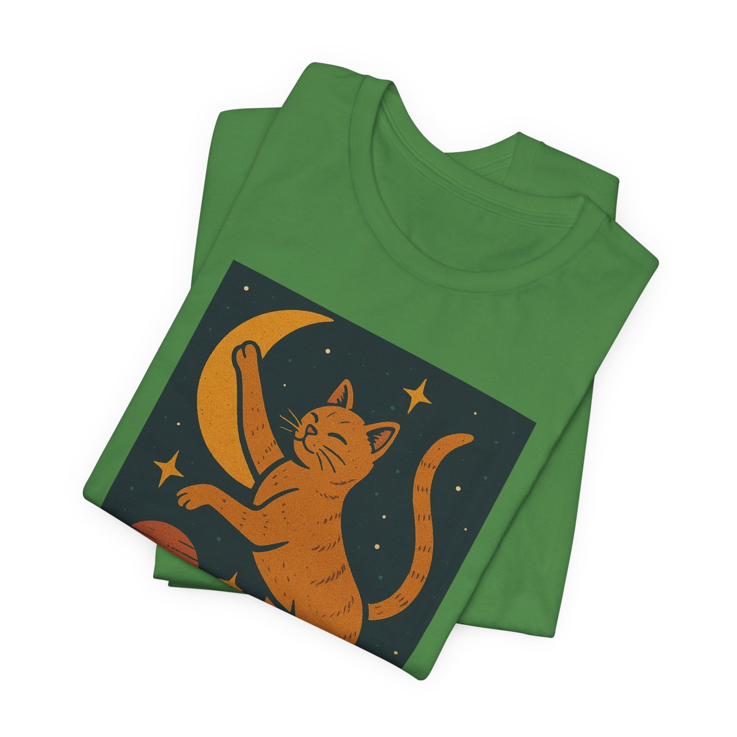 Dream Cat Shirt Retro Space Kitty Tee Moon and Stars Poster Style Japan Inspired Vintage Graphic Gift for Cat Lovers and Dad