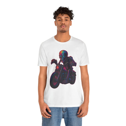 Neon Gashadokuro Harley Rider Tattoo Style Shirt Horror Yokai Streetwear for Adults Biker Dad Gift Japanese Art Tee