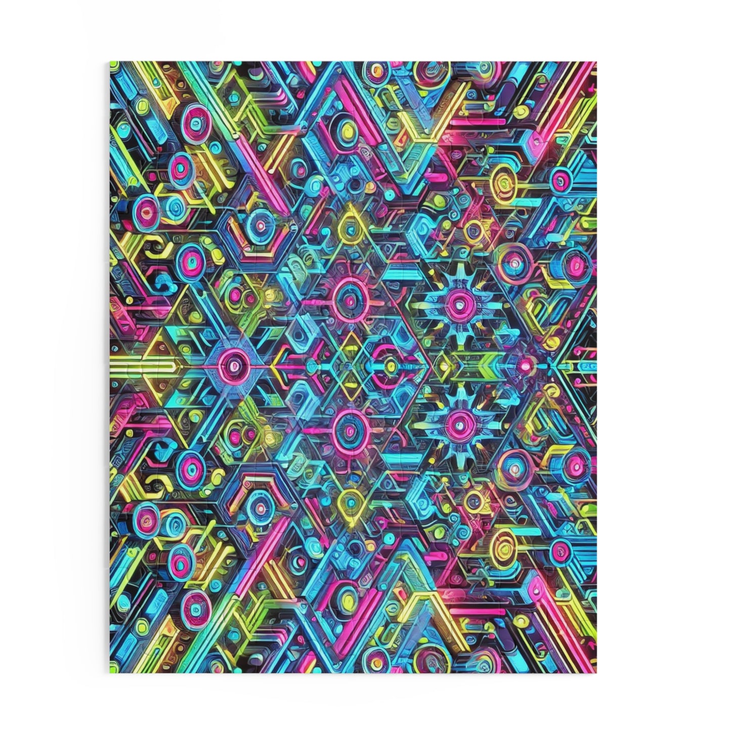 Futuristic Neon Circuit Puzzle-Ultra-Detailed Geometric Jigsaw for Adults | Sci-Fi Abstract Challenge (1000+ Pieces)