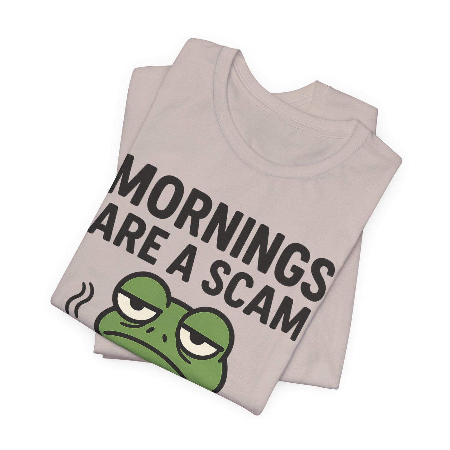 Mornings Are a Scam Frog Shirt Funny Sleepy Tee Night Owl Top Coffee First Gift for Dad Cute Graphic Loungewear Aesthetic