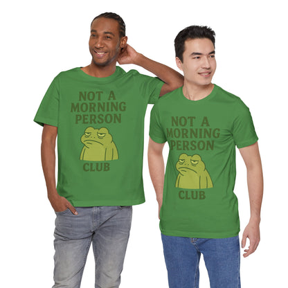 Not a Morning Person Club Sleepy Frog Shirt Funny Coffee Before Talk Tee Kawaii Aesthetic Gift for Dad Cozy Graphic Top