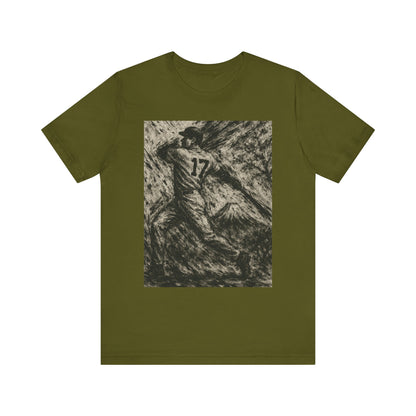 Pro Baseball Batter Ink Art Shirt Fuji Mountain Retro Japanese Print No 17 Power Swing Tee Japan Inspired Gift for Dad