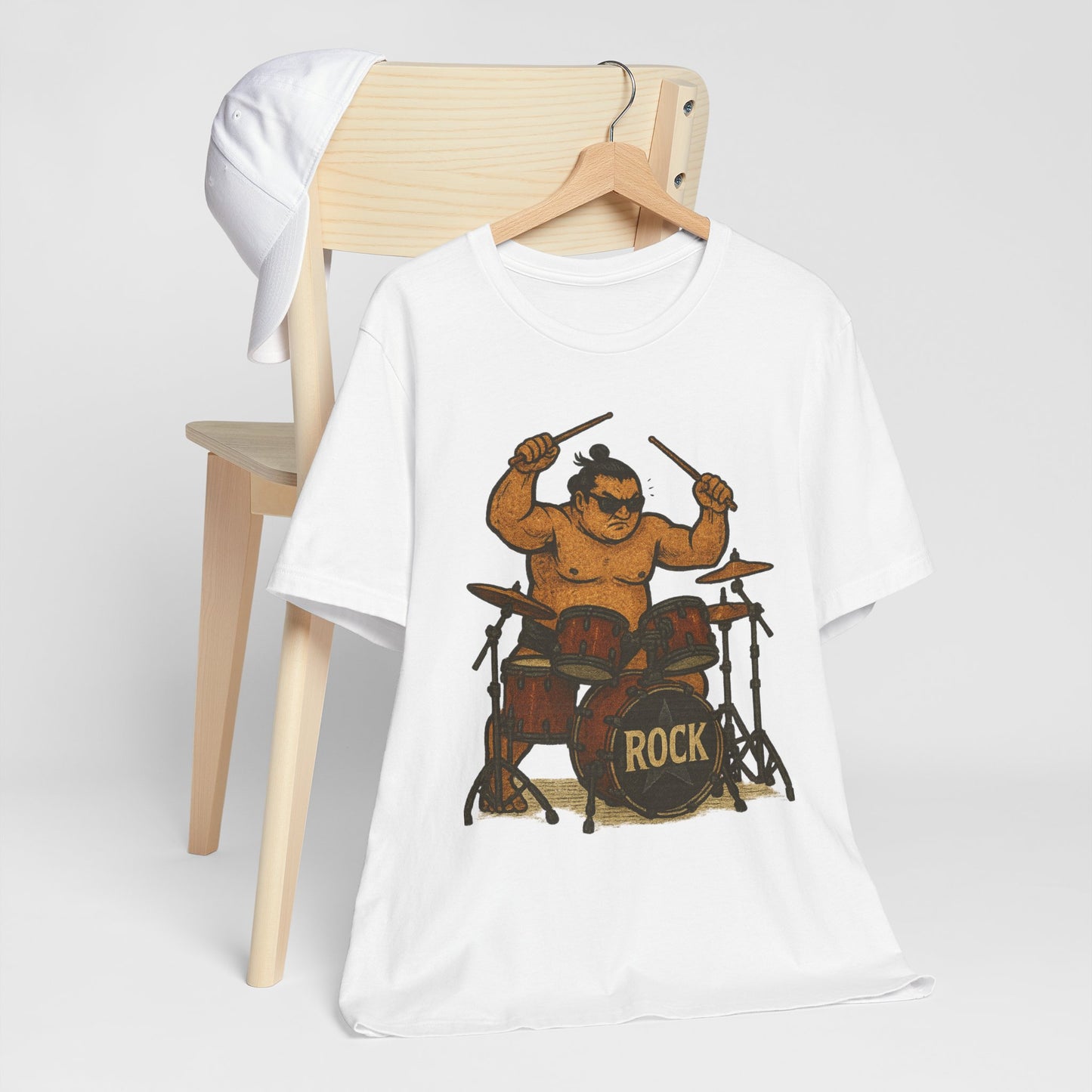 Sumo Drummer Graphic Tee Japanese Sumo Playing Drums Shirt for Music Lovers Band Dads Birthday Gift Festival Wear Streetwear Art