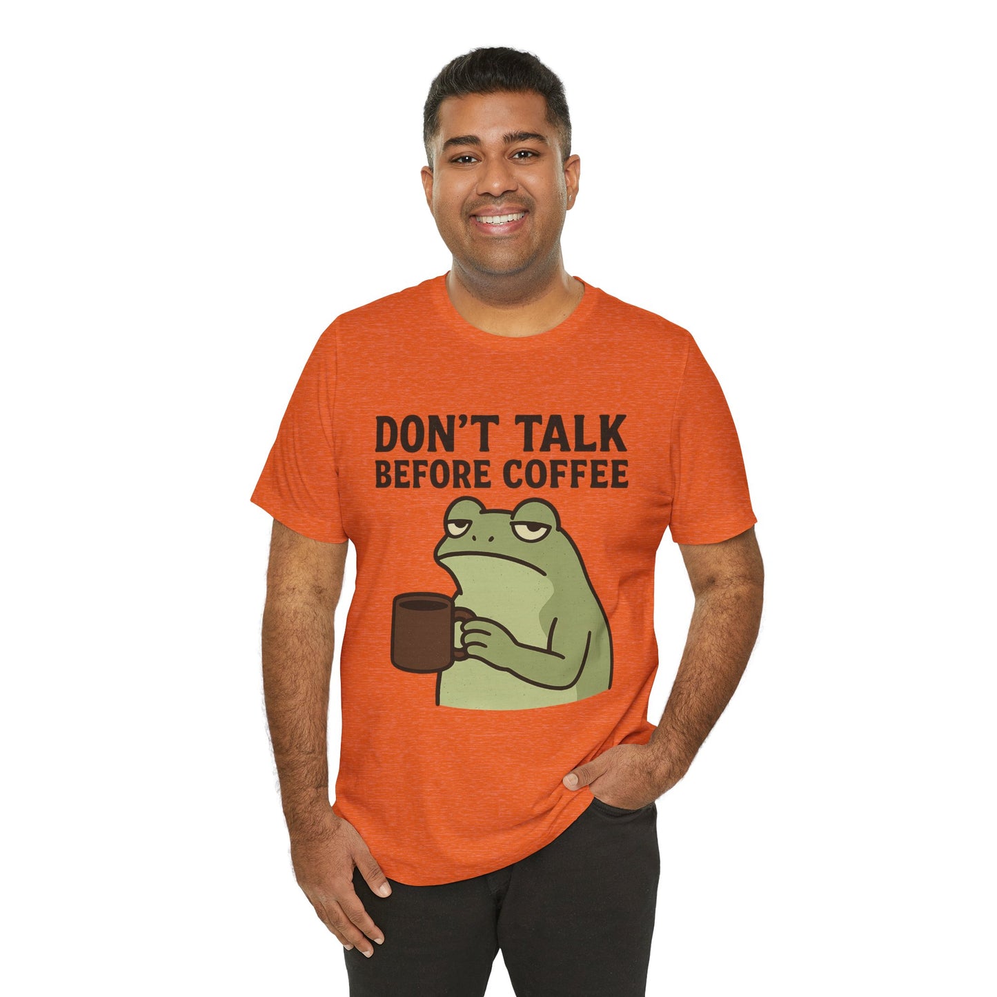 Don't Talk Before Coffee Grumpy Frog Shirt Funny Coffee Lover Tee Not A Morning Person Introvert Dad Gift Barista Graphic